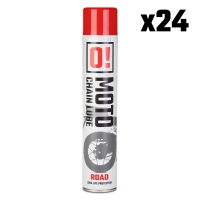 OMOTO ZESTAW 24 SZTUKI SPRAY SMAR DO ŁAŃCUCHA 750ML ROAD O! CHAIN LUBE (O!MOTO) (OLE-006) (PAKIET 24 SZTUKI)