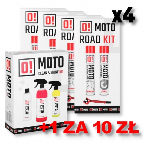 OMOTO ZESTAW 4+1 DO CZYSZCZENIA I SMAROWANIA ŁAŃCUCHA ROAD O! CHAIN CARE AND PROTECTION 2+1 ZESTAW Z SZCZOTKĄ + OMOTO ZESTAW DO 