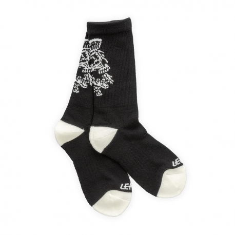 LEATT SKARPETY SKULL SOCKS BLACK KOLOR CZARNY ROZMIAR S/M (LIMITOWANE)