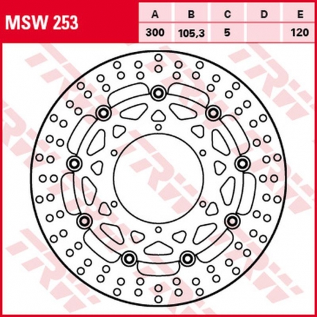 TRW LUCAS ZF TARCZA HAMULCOWA PRZÓD BMW G 650GS SERTAO '11-'14, F 650GS '08-'12, F 700GS '13-'18, F 800GS/ADV '08-'18 (300X105X5