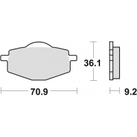 TRW LUCAS KLOCKI HAMULCOWE KH101 ORGANIC YAMAHA TDR 50 88-02, DT 80 85-97, DT 125 82-06, TDR 125 93-02, XT 350 85-95, XT 500 76-