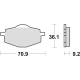 TRW LUCAS KLOCKI HAMULCOWE KH101 ORGANIC YAMAHA TDR 50 88-02, DT 80 85-97, DT 125 82-06, TDR 125 93-02, XT 350 85-95, XT 500 76-