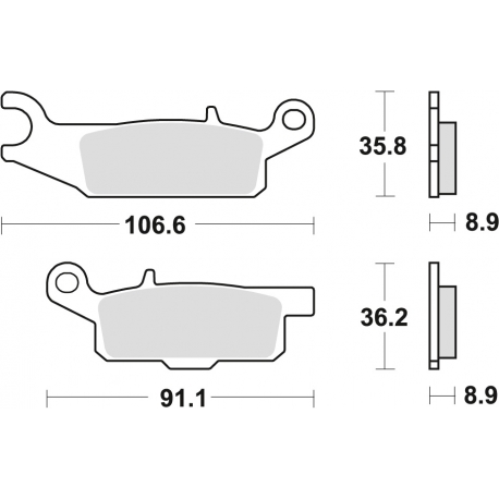 TRW LUCAS KLOCKI HAMULCOWE KH446 SINTER OFFROAD YAMAHA YFM 550 GRIZZLY 09-, YFM 700 GRIZZLY 07-, TYŁ