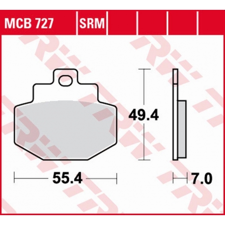 TRW LUCAS ZF KLOCKI HAMULCOWE KH321 SINTER BENELLI ADIVA 125/150 '00-'06, PIAGGIO GTX/HEXAGON 125 '00-'03, VESPA GTS '07-, GTV 1