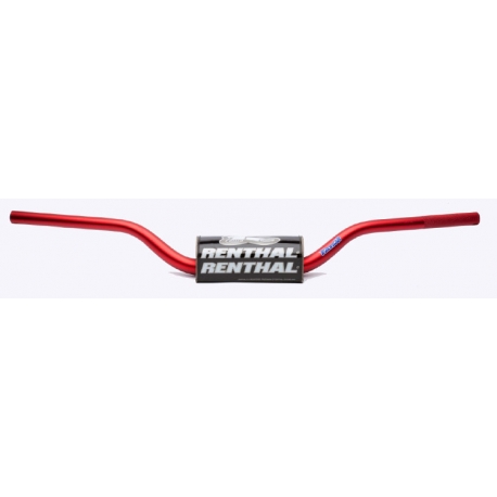 RENTHAL KIEROWNICA 1,1/8 CALA (28,6MM) MX FATBAR HANDLEBARS RED RC SX/SXF 06-09, SUZUKI RM/RMZ 06-13 KOLOR CZERWONY Z GĄBKĄ