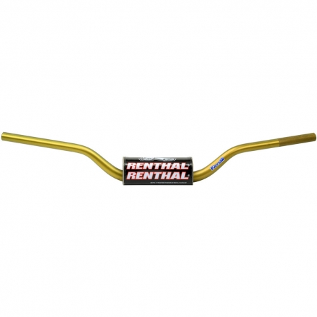 RENTHAL KIEROWNICA 1,1/8 CALA (28,6MM) MX FATBAR HANDLEBAR RC WYSOKA HIGH GOLD KOLOR ZŁOTY Z GĄBKĄ