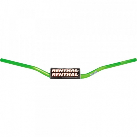 RENTHAL KIEROWNICA 1,1/8 CALA (28,6MM) MX FATBAR HANDLEBAR RC WYSOKA HIGH GREEN KOLOR ZIELONY Z GĄBKĄ