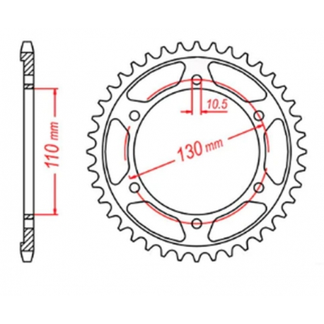 MTX PARTS ZĘBATKA TYLNA 4385 46 YAMAHA R6 '06-'20, MT09 '14-'19, SUZUKI GSXR 750 '11-'19, GSXR 1000 '17-'19, XSR 900 '16-'19 (+1