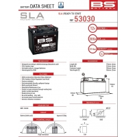 BS AKUMULATOR 53030 (52515) (FA) 12V 31,6AH 178X123X166 BEZOBSŁUGOWY - ZALANY (300A) BMW R60/6/7 69-84, R65 84-95, R75/6/7 69-84