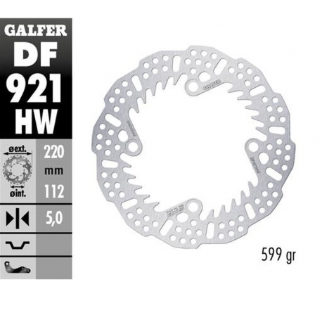 GALFER TARCZA HAMULCOWA TYŁ SHERCO SE 125 '21-'24 250SE/SEF '14-'24 300SE/SEF '14-'24 450SEF '15-'24 (220X112X5MM) SHARK ENDU