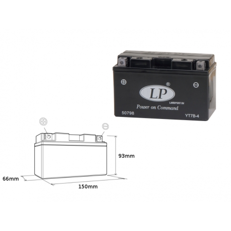 LANDPORT AKUMULATOR YT7B-4 (MS LT7B-4) 12V 6,5AH 148X64X90 BEZOBSŁUGOWY - ZALANY (6)