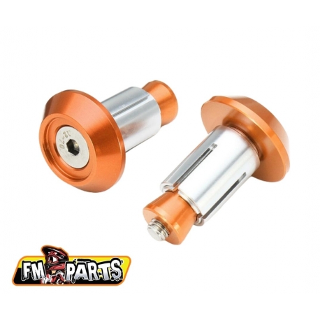 FM-PARTS KOŃCÓWKI KIEROWNICY/KORKI ALUMINIUM KOLOR POMARAŃCZOWY