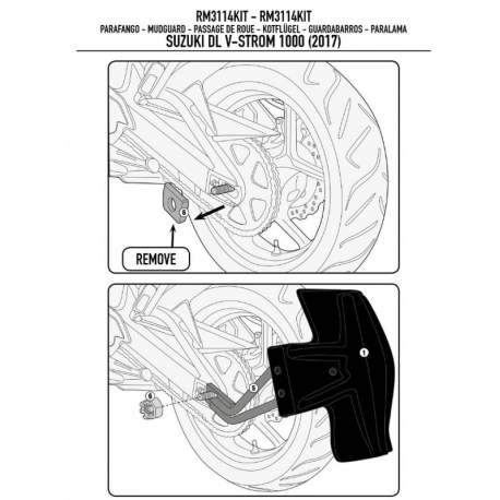 KAPPA MOCOWANIE BŁOTNIKA KRM01 I KRM02 SUZUKI DL 1000 V-STROM (17) - ZASTĘPUJE RM3114KIT