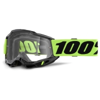 100 PROCENT GOGLE MODEL ACCURI 2 ENDURO MOTO YELLOW - DUAL CLEAR LENS - KOLOR CZARNY/ŻÓŁTY FLUO SZYBKA PODWÓJNA PRZEŹROCZYSTA