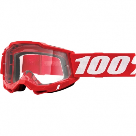 100 PROCENT GOGLE MODEL ACCURI 2 RED - CLEAR LENS - KOLOR CZERWONY/BIAŁY SZYBKA PRZEŹROCZYSTA