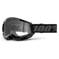 100 PROCENT GOGLE STRATA 2 BLACK - CLEAR LENS - KOLOR CZARNY/SZARY SZYBKA PRZEŹROCZYSTA