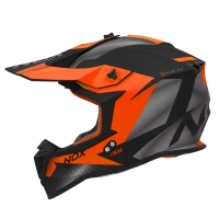 NOX KASK CROSS / OFFROAD N633 FUSION KOLOR CZARNY MAT/POMARAŃCZOWY ROZMIAR M (ZAPIĘCIE MIKROMETRYCZNE)