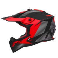 NOX KASK CROSS / OFFROAD N633 FUSION KOLOR CZARNY MAT/CZERWONY ROZMIAR L (ZAPIĘCIE MIKROMETRYCZNE)