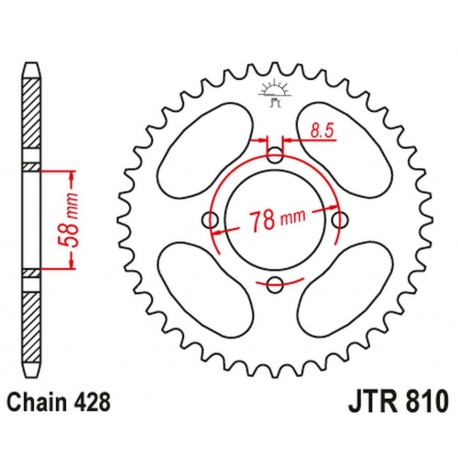 JT ZĘBATKA TYLNA 810 37 SUZUKI GN 125 '82-'00 (-5) (81037JT) (ŁAŃC. 428)