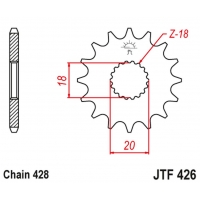 JT ZĘBATKA PRZEDNIA 426 15 SUZUKI GN 125 '92-'00, GS 125 '79-'00 (42615JT) (ŁAŃC. 428)