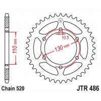 JT ZĘBATKA TYLNA 504 47 KAWASAKI ZZR 250 (EX250)'90-'03 (50447JT) (ŁAŃC. 520) CZARNA