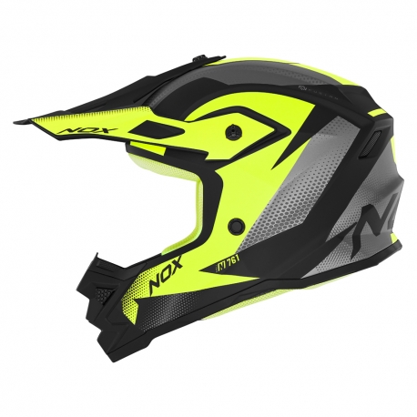 NOX KASK CROSS / OFFROAD N761 FUSION KID / JUNIOR (DZIECIĘCY) KOLOR CZARNY MAT/ŻÓŁTY ROZMIAR L (ZAPIĘCIE MIKROMETRYCZNE)