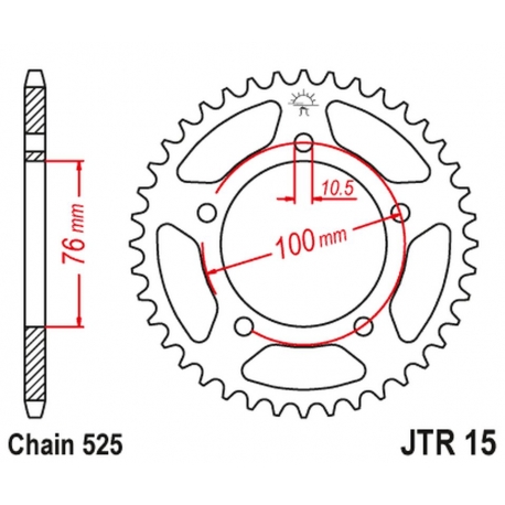 JT ZĘBATKA TYLNA 4456 42 BENELLI 500 LEONCINO '17-, TRK 502 '17-18 (445642JT)* (ŁAŃC. 525)