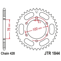 JT ZĘBATKA TYLNA 4513 52 YAMAHA YZF 125R '19-22, MT 125 15-23 (+4) (451352JT)* (ŁAŃC. 428)