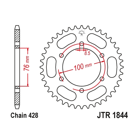 JT ZĘBATKA TYLNA 4513 52 YAMAHA YZF 125R '19-22, MT 125 15-23 (+4) (451352JT)* (ŁAŃC. 428)