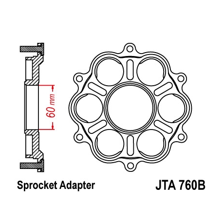 JT ADAPTER ZĘBATKI TYLNEJ DUCATI 1098/1099/1198, MULTISTRADA 1200, DIAVEL 1198