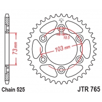 JT ZĘBATKA TYLNA 4731 43 DUCATI MULTISTRADA 950 '17-20 (473143JT) (ŁAŃC. 525)