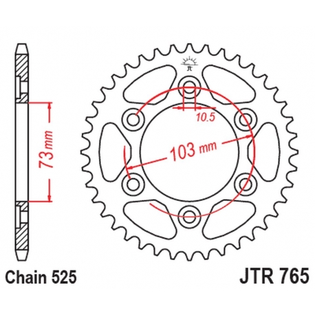 JT ZĘBATKA TYLNA 4731 43 DUCATI MULTISTRADA 950 '17-20 (473143JT) (ŁAŃC. 525)