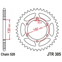 JT ZĘBATKA TYLNA 236 46 HONDA NX 650 '95-'01, YAMAHA XJ 6 '09-'15 (23646JTZBK) (ŁAŃC. 520) - PATRZ RÓWNIEŻ 430946 (23646JTZBK) K