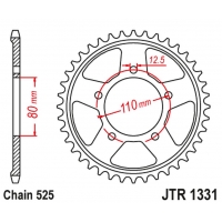 JT ZĘBATKA TYLNA 4350 42 HONDA CRF 1000 / 1100 L AFRICA TWIN / ADVENTURE SPORT '16-'23 (435042JTZBK) (ŁAŃC. 525) KOLOR CZARNY