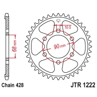 JT ZĘBATKA TYLNA 4733 48 HONDA CB 125R '18-'21 (473348JT) (ŁAŃC. 428)