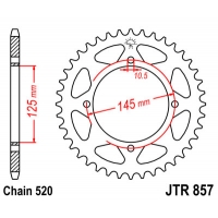 JT ZĘBATKA TYLNA 857 45 YAMAHA XT 600E '90-03, XT 660Z TENERE '91-00 (85745JTZBK) (ŁAŃC. 520) KOLOR CZARNY - PATRZ RÓWNIEŻ 45884