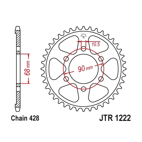 JT ZĘBATKA TYLNA 4733 47 HONDA CB 125R '18-'20 (473347JT) (ŁAŃC.428)