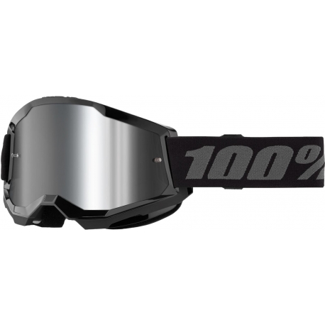 100 PROCENT GOGLE MODEL STRATA 2 BLACK - MIRROR SILVER LENS - KOLOR CZARNY/SZARY SZYBKA SREBRNE LUSTRO