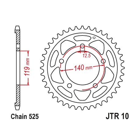 JT ZĘBATKA TYLNA 4671 45 BMW S 1000 RR '19 (467145JT) (ŁAŃC. 525)