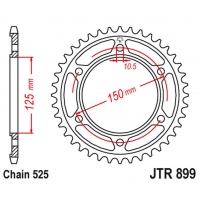 JT ZĘBATKA TYLNA 4454 42 KTM 950/990/1190 ADVENTURE / R LC8 '03-'18 (445442JTZBK) (ŁAŃC. 525) KOLOR CZARNY