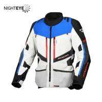 MACNA WYPRZEDAŻ KURTKA DOMANE MOTORCYCLE JACKET LIGHT GREY/BLUE/BLACK KOLOR JASNY SZARY/NIEBIESKI/CZARNY ROZMIAR L