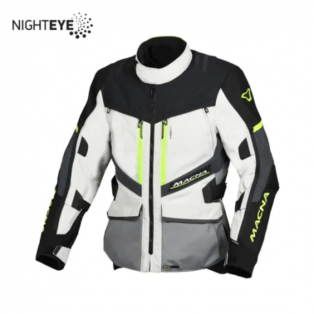 MACNA WYPRZEDAŻ KURTKA DOMANE MOTORCYCLE JACKET LIGHT GREY/GREY/FLUO YELLOW KOLOR JASNY SZARY/SZARY/ŻÓŁY FLUO/CZARNY ROZMIAR L