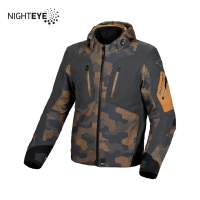 MACNA WYPRZEDAŻ KURTKA Z KAPTUREM ANGLE MOTORCYCLE JACKET DARK BROWN/TAUPE CAMO/BLACK KOLOR BRĄZOWY/GRAFITOWY CAMO/CZARNY ROZMIA