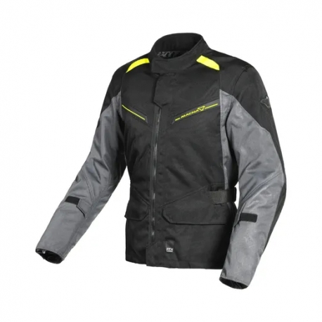 MACNA WYPRZEDAŻ KURTKA MURANO MOTOCYCLE JACKET BLACK/DARK GREY/FLUO YELLOW KOLOR CZARNY/CIEMNY SZARY/ŻÓŁTY FLUO ROZMIAR XXL