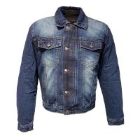 ROLEFF WIELKA PROMOCJA KURTKA KRÓTKA JEANS ARAMID MODEL RO1515 KOLOR NIEBIESKI ROZMIAR L