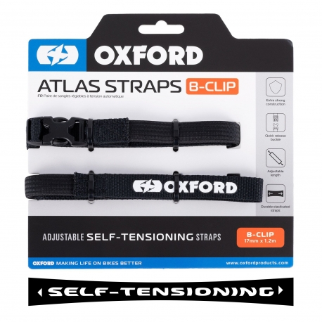 OXFORD PASY TRANSPORTOWE ATLAS B-CLIP 17MM X 1,2 M KOLOR CZARNY