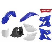 POLISPORT KOMPLET PLASTIKÓW YAMAHA YZ 125/250 '02-'21 (RESTYLING NA MODEL 2021) KOLOR OEM (BIAŁY+NIEBIESKI+CZARNY)