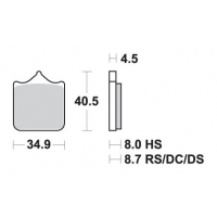 SBS KLOCKI HAMULCOWE KH604/4 RACING DUAL CARBON BMW S 1000RR '09-'18 KOLOR CZARNY PRZÓD