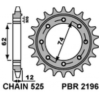 PBR ZĘBATKA PRZEDNIA 2196 22 18NC GILERA GP 800 (09-13), APRILIA SRV850 (12) (ŁAŃC. 525)