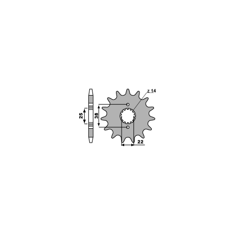 PBR ZĘBATKA PRZEDNIA 728 14 18NC (ŁAŃC. 530) CAGIVA ELEFANT 750 87-89